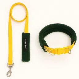 gns pets 3-in-1 Soft Fur Dog Harness, Collar & Leash Set | Adjustable & Durable Dog Collar & Leash image 2