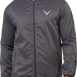 BUFFARO Men's Polyester Zipper Mock Collar Windcheater Solid Men Wind Cheater-picture-12