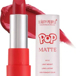 beauty people Pop Matte Lipstick, Crimson Red, 3.8gms, Waterproof-picture-39