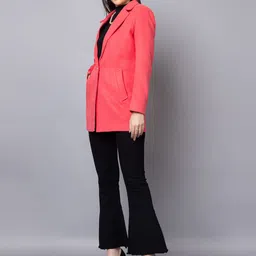 chkokko Polyester Solid Coat For Women image 3