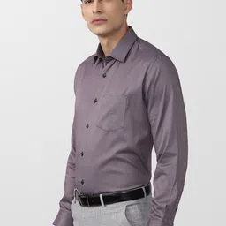 Van Heusen Men Purple Printed Cotton Formal Shirt image 2