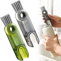 bs mart 3 in 1 Cup Lid Gap Cleaning Brush, Used for Water Bottle, Straw, Window,-picture-29