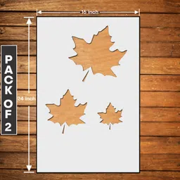 arandnj Painting Wall Stencils (Pack of 2, Size:- 16 X 24 Inch) BOTANICAL PRINT THEME- Maple Leaf DIY Reusable Design Suitable For Bedroom, Living Room, Kids Room, Studio, Lounge & Office Decoration Modern Wall Stencil-picture-23