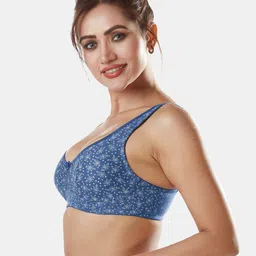 Sonari Blue Floral Printed Non Padded Non Wired All Day Comfort Regular Bra image 5