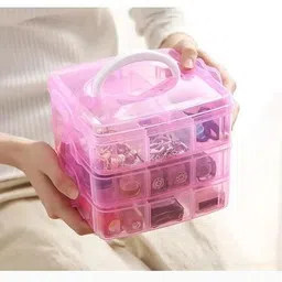 ak10zone Plastic 18 Grid Square Portable Transparent Storage Detachable Box Organizer Storage Basket image 2