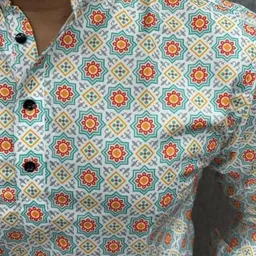 randomstyle Men Printed Cotton Blend Straight Kurta image 2