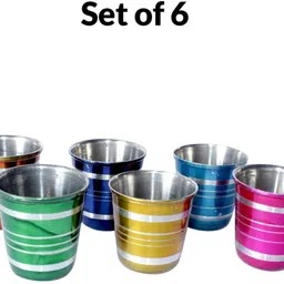 r s royal (Pack of 6) Set of 6 Pieces Stainless Steel Glass with Bell Sound for Kids Boys and Girls Glass Set Water/Juice Glass-picture-13