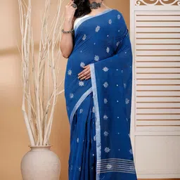adbutiq Self Design Bollywood Cotton Blend Saree image 2