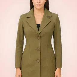 pepzoo Women Solid Double Breasted Casual Blazer image 1