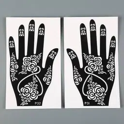 bittu creation MENDI_F309 MENDI_F309 Hand Mehndi Stencil Stencil image 1