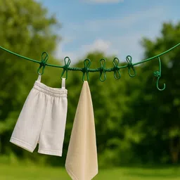 whiteibis Cloth Drying Rope / 1 rope under 12 clips (pack of 1 set) Nylon Retractable Clothesline-picture-20