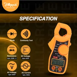 hillgrove HGCM1401M1 2in1 Digital Clamp Meter Multimeter AC DC Continuity Tester Kit Digital Multimeter image 3