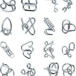 cravingkart Brain Teaser Metal Wire Puzzle Toys Unlock & Interlock Problem-Solving Mind Game image 1