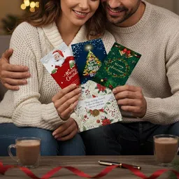 pickkart Merry Christmas Greeting Card Set of 4 - A5 Size Greeting Card image 4