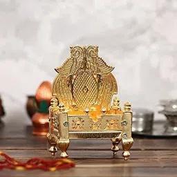 truedivine Singhasan for Laddu Gopal ji | Golden Color | Metal | Small Size | 1 Piece, Jhula-picture-28