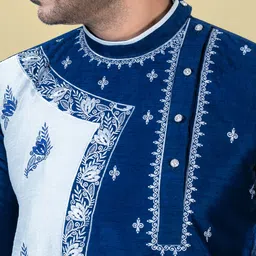 franscart Men Embroidered Art Silk Straight Kurta image 5