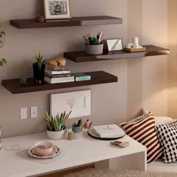 a s handicrafts AS HANDICRAFTS Modern 3-Tier Floating Wall Shelves – Stylish Storage MDF (Medium Density Fiber) Wall Shelf image 2