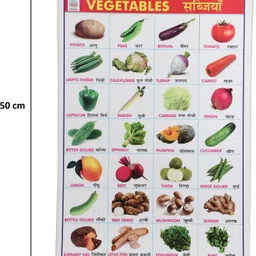 kajal entra prises Vegetable Learning Chart for Kids | Laminated Educational Wall Poster | Colorful Pictures & Name of Vegetables | Preschool, Nursery & School Learning Study Chart Fine Art Print image 5