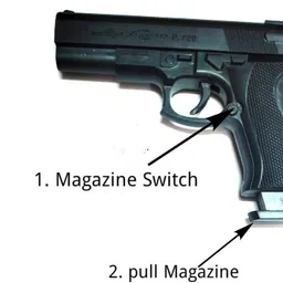 jsshome Black Pistol 729 Plastic Toy Gun with 8 Round 6 mm Plastic..50-60 BB Bullets Guns & Darts image 2