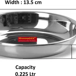sumeet Stainless Steel Heavy Gauge Small Halwa Plates with Mirror finish 13.5cm Dia - Set of 6pc Quarter Plate image 4