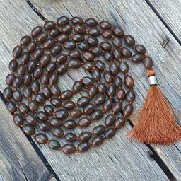 nagaana Natural Kamal Gatta Mala 108 Beads Original Certified Wood Chain-picture-25