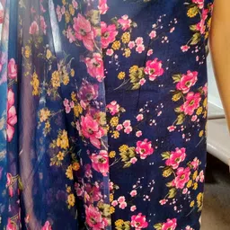 n c h Unstitched Polycotton Salwar Suit Material Floral Print image 2