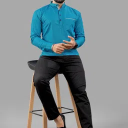 sopani Men Solid Cotton Blend Straight Kurta image 4