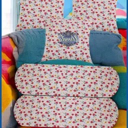 urmila creation 2 Bolster 3 Cushion Microfibre Floral Bolster Pack of 5-picture-20