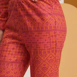 Vishudh Geometric Printed Shirt Collar Tunic With Trousers image 5