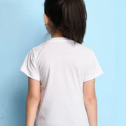 NUSYL Girls Graphic  Printed Round Neck Short Sleeves T-shirt image 2