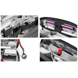 tomtoc Electronic Organizer Accessory Tech Pouch for MacBook Charger, Cables, Power Bank, Hard Drive, Cords, Water-resistant Storage Bag with Removable Card Slots for USB Adapter, Memory Card, Black image 4