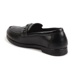 FAUSTO Men Textured Round Toe Lightweight Memory Foam Leather Loafers image 2