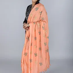 Exotic India Women Ethnic Motifs Embroidered Shawl image 5