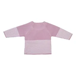 MeeMee Infant Girls Mauve & Pink Self-Design Pullover Sweater image 3