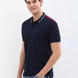 Allen Solly Men Solid Polo Collar Cotton T-shirt image 4