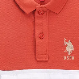 U.S. Polo Assn. Kids Boys Orange Polo Collar T-shirt image 3