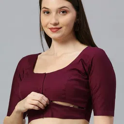 DUMMY SHAPE Round Neck Saree Blouse image 5