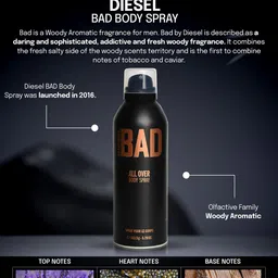 DIESEL Men Bad All Over Long Lasting Deodorant Body Spray - 200ml/163.9g image 3