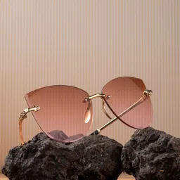 kalveera UV Protection, Gradient, Toughened Glass Lens, Photochromatic Lens Cat-eye Sunglasses (Free Size) image 3