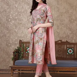 berrylicious Women Viscose Rayon Kurta Pant Dupatta Set image 3