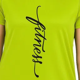 3colors Women Solid Scoop Neck Polyester Green T-Shirt image 5