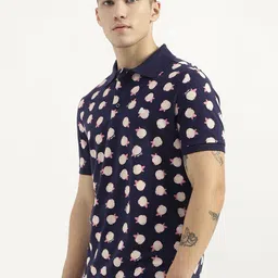 United Colors of Benetton Men Polka Dot Printed Polo Collar Pure Cotton Pockets T-shirt image 5
