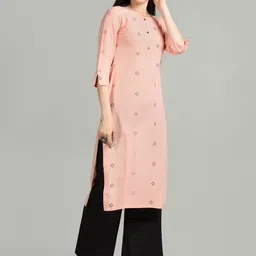 HRITIKA Woven Design Boat Neck Pure Cotton Kurta image 5