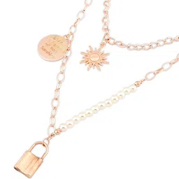 AMI Gold-Toned & White Gold-Plated Layered Chain image 3