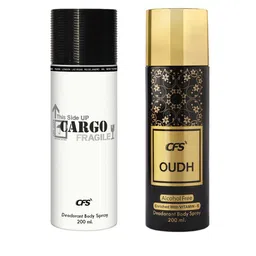CFS Cargo White & Oudh Set Of 2 Long Lasting Deodorant Body Spray - 200ml Each image 4