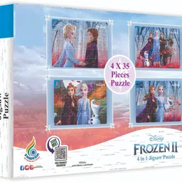 zwinko 4 in 1 Puzzle 140 Pieces for Kids. 4 Jigsaw Puzzles 35 Pieces Each (Frozen) image 4