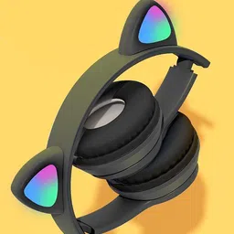 Premium Cat Design Headphones for Girls Foldable Headset with Microphone Bluetooth Headset-image-8