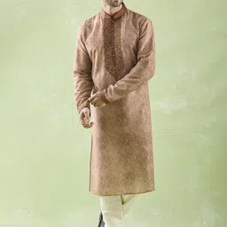 Arihant Rai Sinha Men Floral Embroidered Regular Kurta with Churidar image 5
