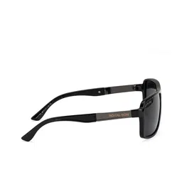ROYAL SON Men Black Lens & Black Rectangle Sunglasses with Polarised Lens image 2