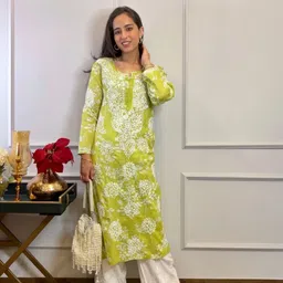 gosriki Women Embroidered Cotton Blend Straight Kurta-picture-22